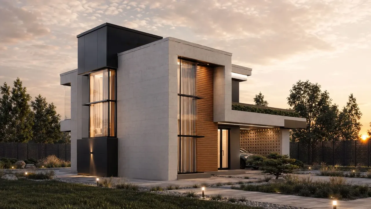 Дом Вектор 215, 215 м² — архитектурная визуализация